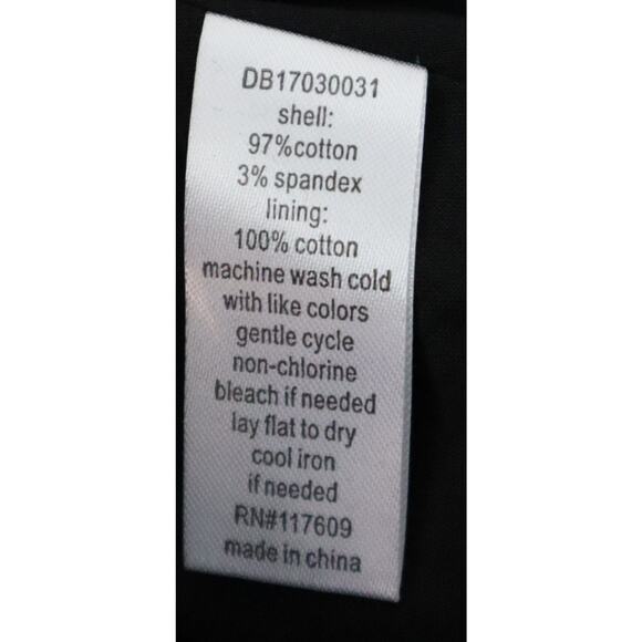 NWT DE Collection Black COTTON Dress Fit and Flare Short Sleeve Classic Medium - Picture 6 of 8